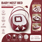 Baby Nest Bed for Newborns Soft Baby Lounger with Mosquito Net & Pillow