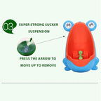 Children's Urinal for Boy Standing Potty Training, Portable Wall Mounted Pee Trainer Baby Boys, Toddler Toilet Training with Rotating Target, Splash Proof, Easy (Frog-Green Parrot)