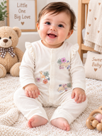 Floral Safari Print Full Sleeve Baby Romper (new born)