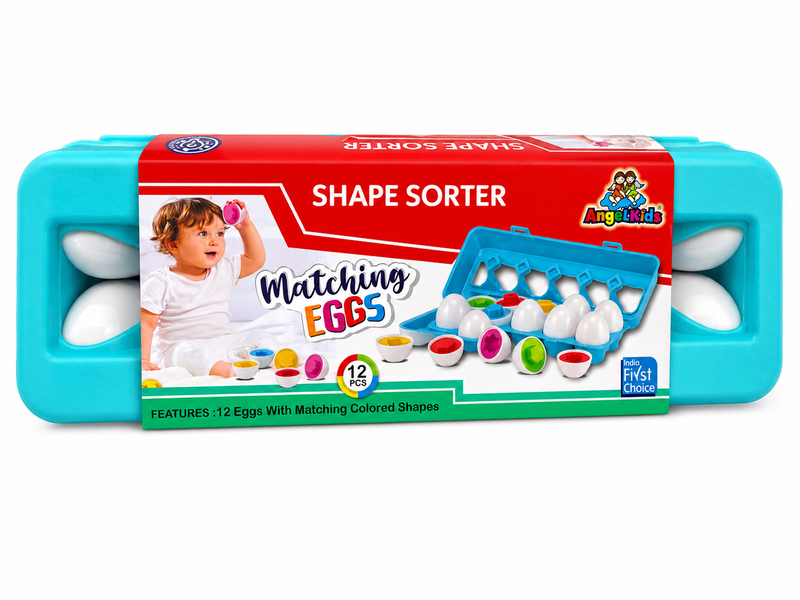 Matching Eggs Shape Sorter – 12 Pieces