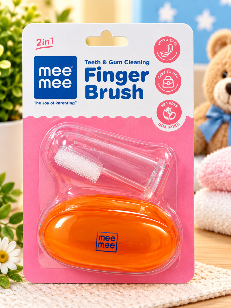 Mee Mee 2-in-1 Finger Brush – Teeth &amp; Gum Cleaning