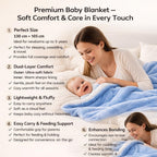 Baby Blanket Ultra Soft Dual Layer Sherpa & Flannel, Lightweight Warm Newborn Blanket for Crib, Stroller, Travel & Feeding, Skin-Friendly