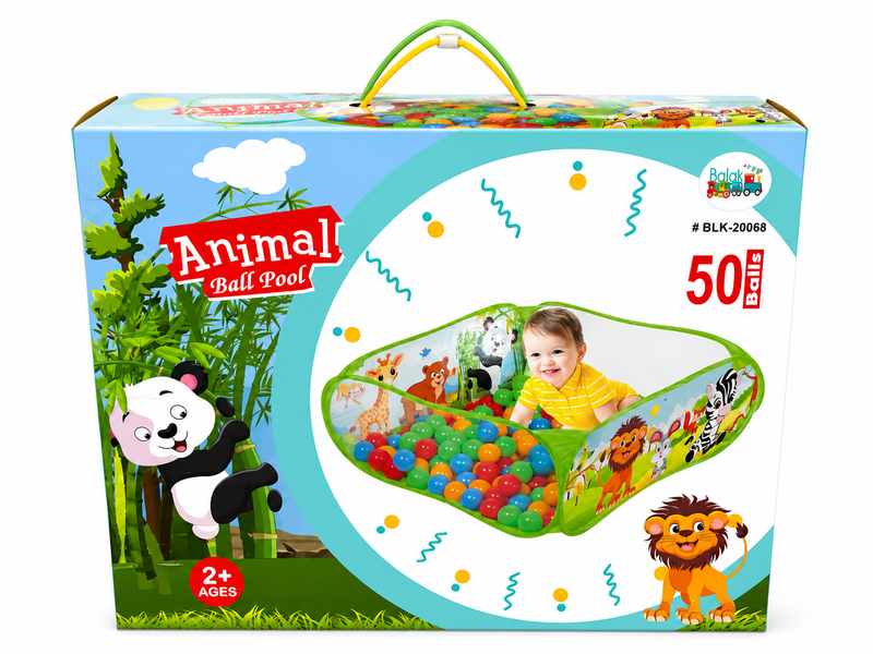 Animal Ball Pool with 50 Balls – Jungle Theme Kids Play Pit