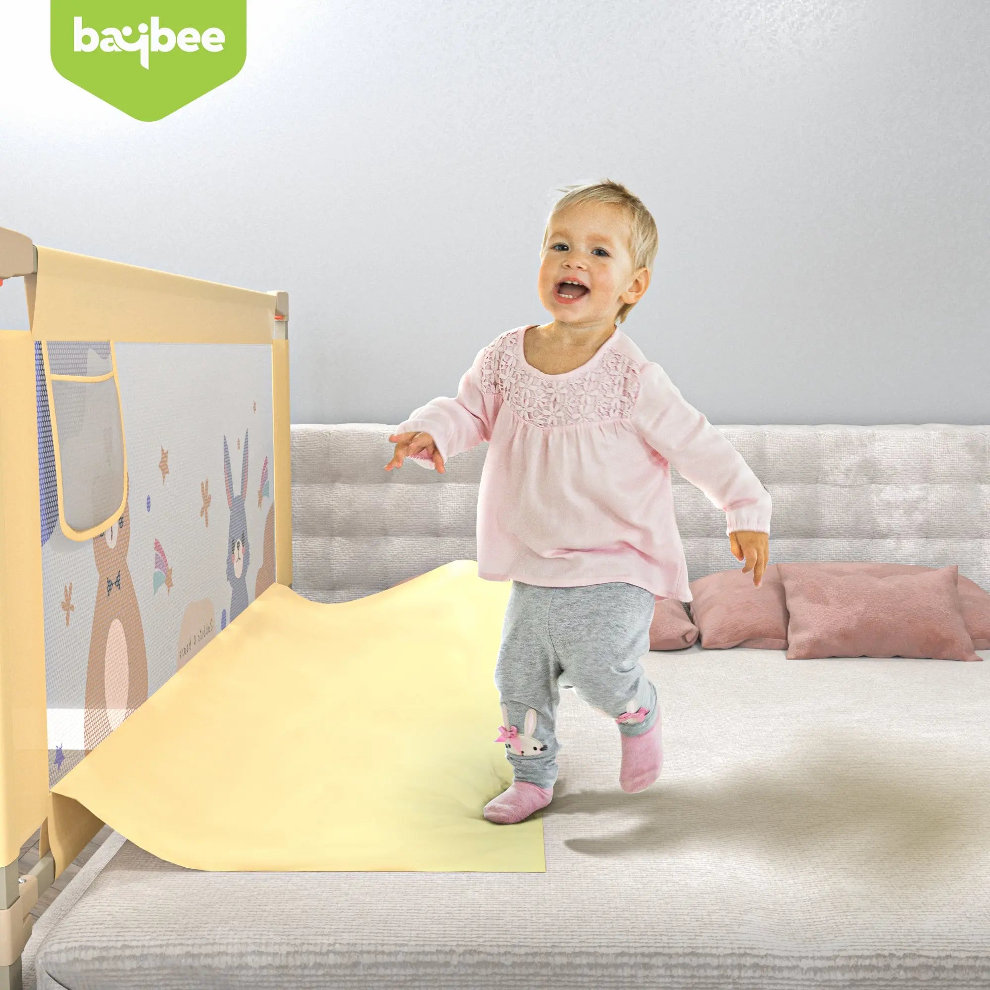 Baby Bed Rail Guard Foldable Safety Side Protector for Kids