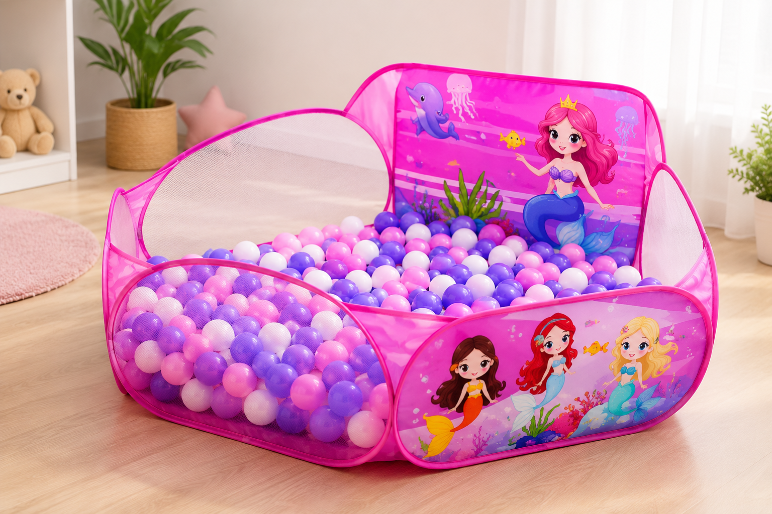 Mermaid Ball Pool – Foldable Kids Play Ball Pit