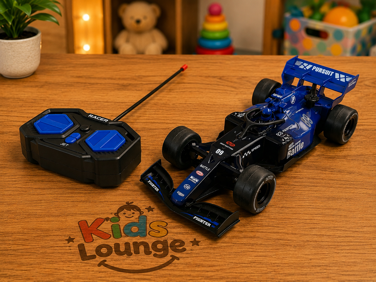 ToyBoi 1:18 Scale RC Racing Car with Spray Effect & Lights