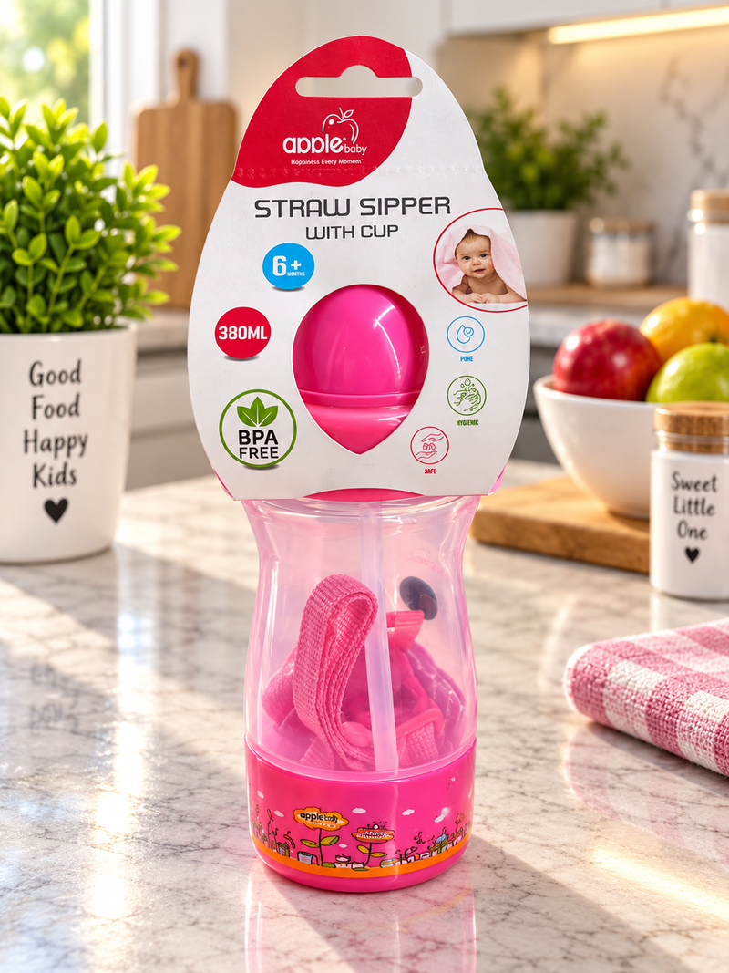 Apple Baby Straw Sipper with Cup (380ml)