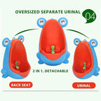 Children's Urinal for Boy Standing Potty Training, Portable Wall Mounted Pee Trainer Baby Boys, Toddler Toilet Training with Rotating Target, Splash Proof, Easy (Frog-Green Parrot)