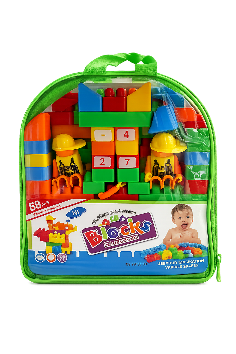 58 Pieces Educational Building Blocks Set for Kids