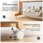 Wooden 3 in 1 Electric Baby Cradle Convertible Cot & Bassinet