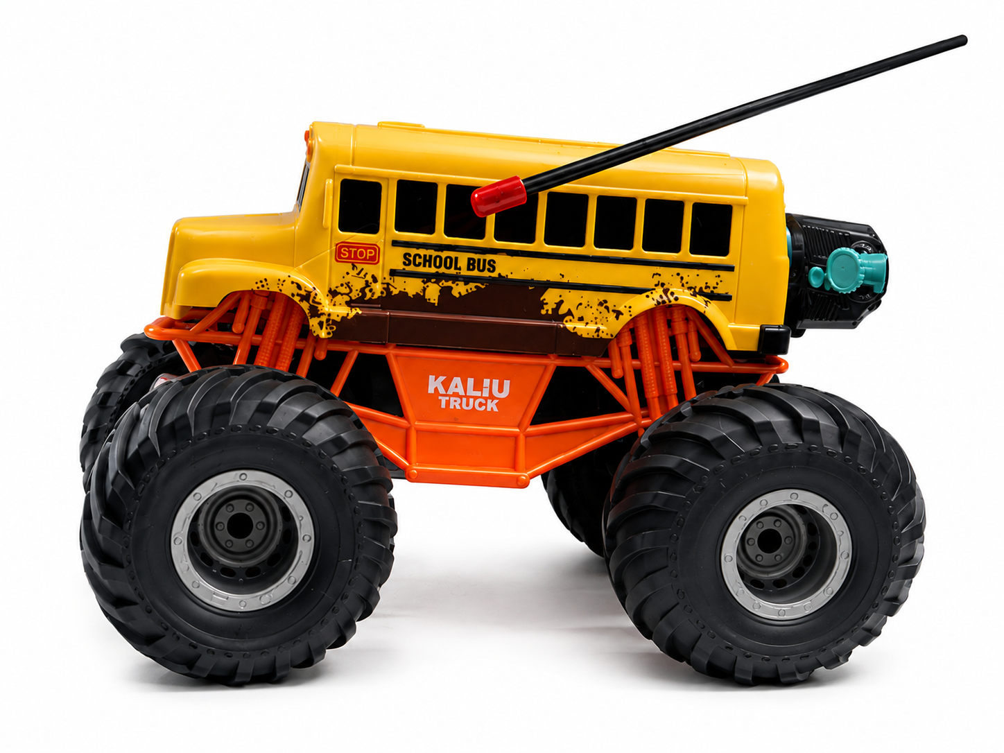 Remote-controlled monster truck school bus