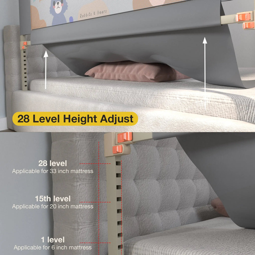 Baby Bed Rail Guard Foldable Safety Side Protector for Kids