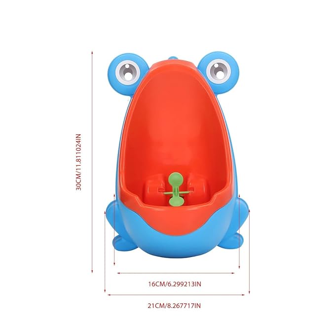 Children's Urinal for Boy Standing Potty Training, Portable Wall Mounted Pee Trainer Baby Boys, Toddler Toilet Training with Rotating Target, Splash Proof, Easy (Frog-Green Parrot)