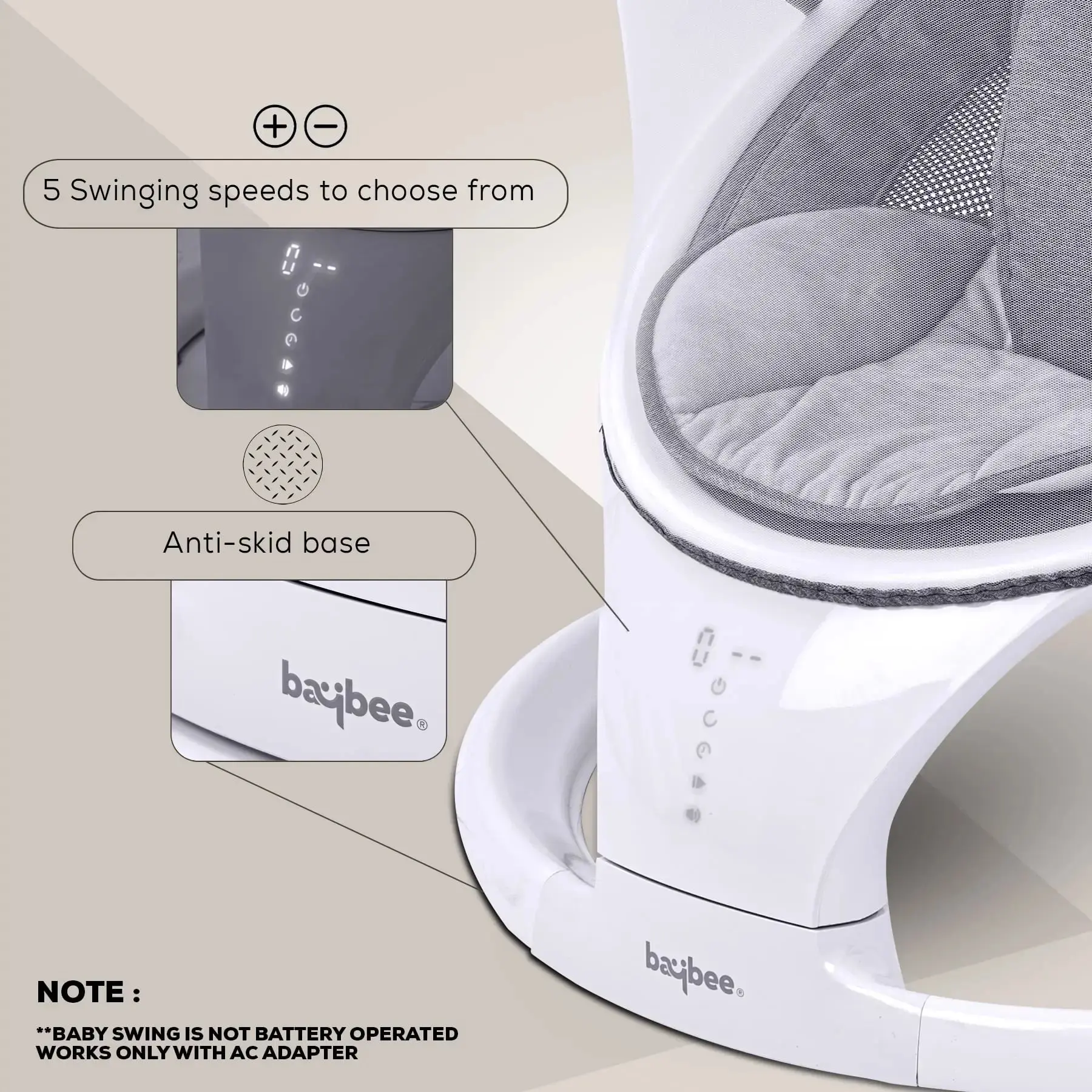 NapNest Automatic Electric Baby Swing Cradle