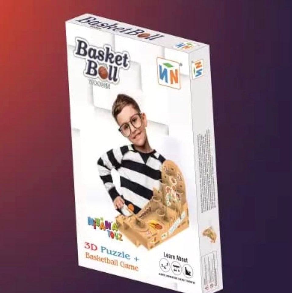 Wooden 3D Puzzle + Basketball Game