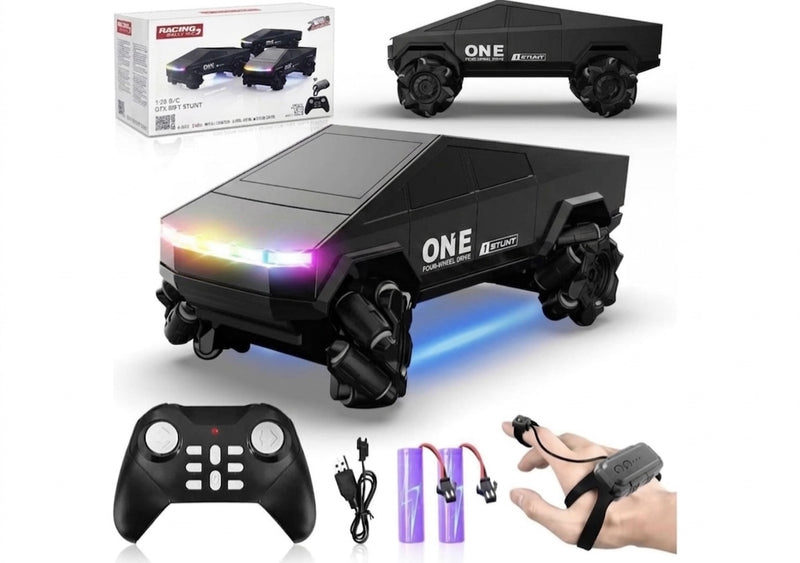 Remote Control Cybertruck Style Stunt Car for Kids | 2.4GHz Drift & Side Driving RC Toy with LED Lights