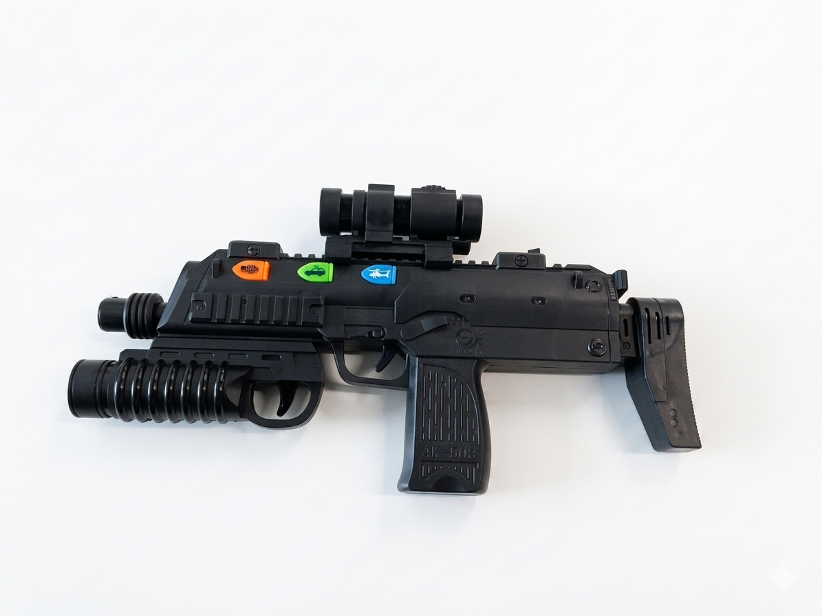 KrazyKiddo Toys MP7 Submachine Gun Toy - 2-in-1 Toy Rifle with Light & Sound