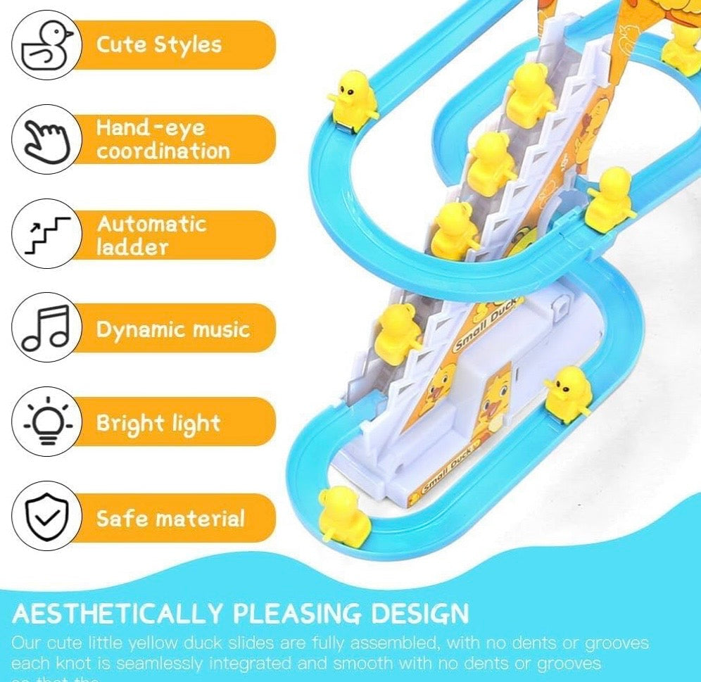 Small Duck Climbing Stairs Toy with Music & Lights