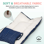 3 in 1 Baby's Cotton Bed Cum Carry Bed, Printed Baby Sleeping Bag-Baby Bed