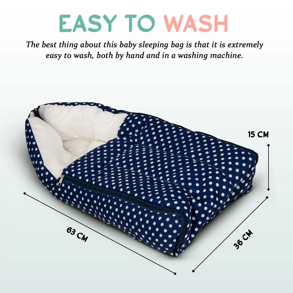 3 in 1 Baby's Cotton Bed Cum Carry Bed, Printed Baby Sleeping Bag-Baby Bed