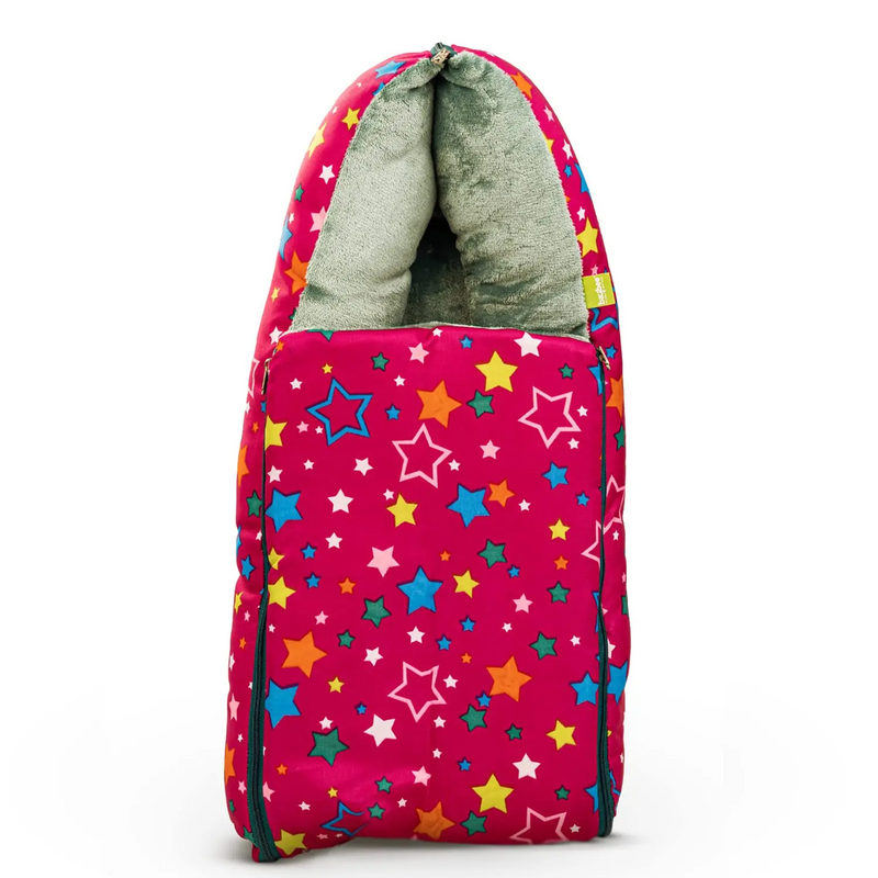 3 in 1 Velvet Cotton Baby Bed Cum Carry Bed, Printed Baby Sleeping Bag-Baby Bed