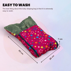 3 in 1 Velvet Cotton Baby Bed Cum Carry Bed, Printed Baby Sleeping Bag-Baby Bed