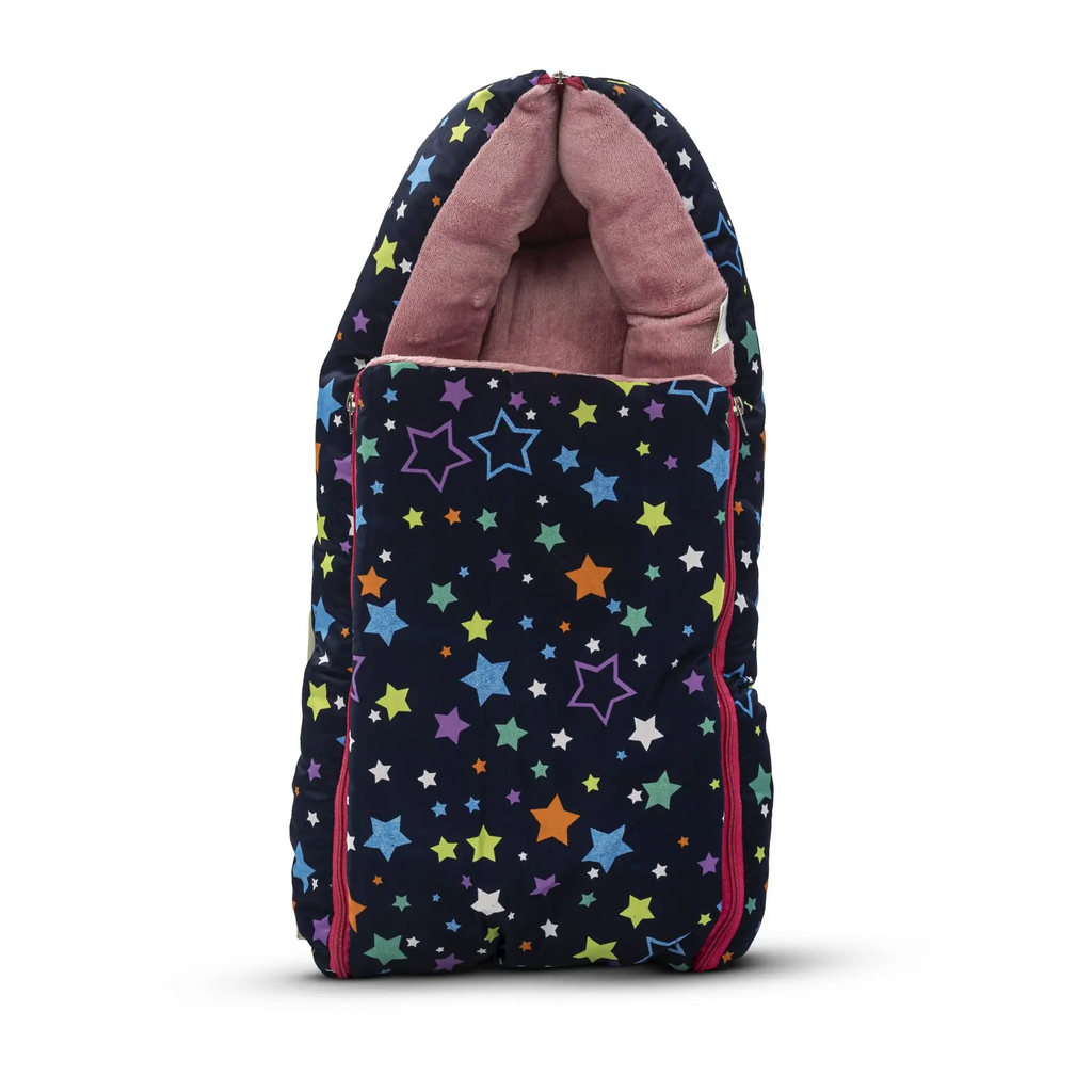 Little Max 3 in 1 Baby's Cotton Bed Cum Carry Bed Printed Baby Sleeping Bag