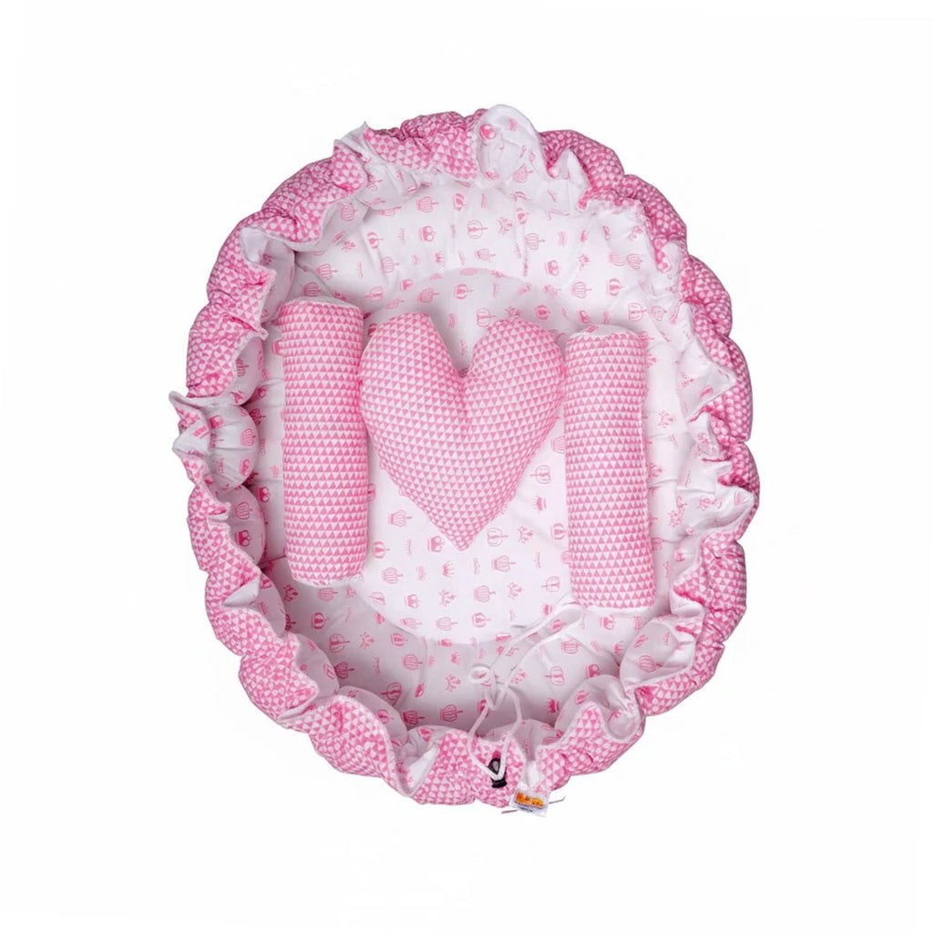 Velvet Round Baby Bed – Soft & Cushioned Sleeping Bed for Newborns