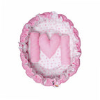 Velvet Round Baby Bed – Soft & Cushioned Sleeping Bed for Newborns