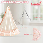 Angel Baby Cradle with Spring & Pillow – Hanging Newborn Cradle