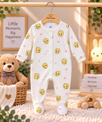 Tweety Print Full Sleeve Baby Sleepsuit with Feet