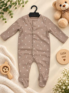Tiny Duck Print Full Sleeve Baby Sleepsuit with Feet (new born)