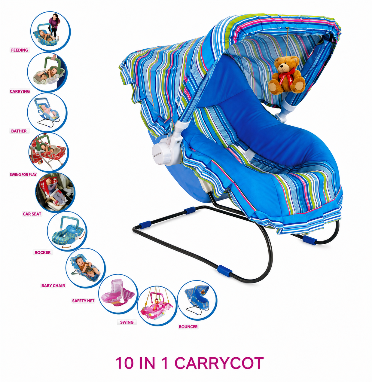 10 in 1 Baby Carry Cot