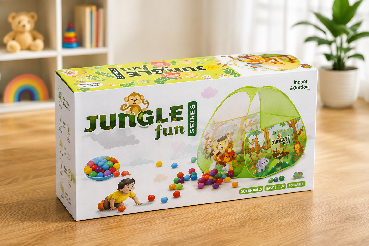 Jungle Fun Series Ball Pool with 50 Fun Balls